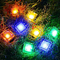 Miniatyrbild 3 av 7: Trädgårdsdekoration för uteplats, färgade kristalltegel solcellsdrivna LED-markbelysning: Hållbara solcellstegel av glas, automatisk ljussensor för trädgård