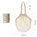 Pikkukuva 4 / 5: 5 kpl Uusiokäyttöisiä Kauppakasseja - 100% Puuvillaverkko Hedelmäpusseja Pitkällä Kahvalla, Orgaaninen Pesukeittiö String Net Tote Bag
