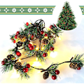 Miniatyrbild 2 av 5: Festlig Pine Garland, Förtjockad Design Batteridriven Girlang med 40 Röda Bär 20 Kottar, Utomhusdekor för Höst Vinter
