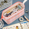 Miniatyrbillede 5 af 5: Blyantsæske Bærbar Kosmetikpose med Håndtag Holdbar Pen Pouch