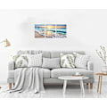 Miniatyrbild 6 av 6: 3 Panel Beach Canvas Wall Art för Heminredning Blå Hav Solnedgång Whi