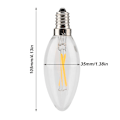 Miniatyrbilde 5 av 5: E14 2W LED-lampe Lyspære Lyspære Stearinlysform Varmt Hvit Lys AC 220V (2W)