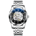 Miniatyrbild 1 av 6: Klockor Watch Automatisk Mekanisk Armbandsur |Läderband |Gyllene urverk |45mm Skeletturtavla |Vatten- och reptålig |Elegant present