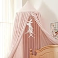 Miniatyrbild 4 av 6: Sänghimmel för flickor, mjuk rosa prinsesshimmel för flickors säng,