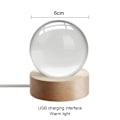 Miniatyrbillede 2 af 5: Krystal Kugle Natlampe til Børn med Varmt LED Lysbase og