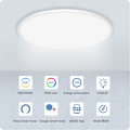 Miniatyrbilde 6 av 8: Smart Taklampe WiFi 25W Kald og Varmt Lys RGB Ultra Tynn LED Lys Hvit AC 90‑250V for Tuya