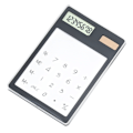 Miniatyrbillede 1 af 5: Solcelledrevet lommeregner med touchskærm, 8-cifret LCD-display, bærbar transparent lommeregner til kontor, skole og hjem, sort