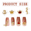 Miniatyrbild 2 av 6: 16 st guld dollartecken nagelcharms legering strass för naglar pengar tecken 3d nagelcharms för nagelkonst 3d pengar charms nageldesign