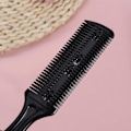 Miniatyrbillede 6 af 7: Hårtyndere Kam Sæt af 3 Hårtrimmer Kam Razor med Kam Hår Saks Dobbeltkantede Razor Blade (Sort)