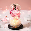 Miniatyrbild 4 av 5: Kreativa blomsterglasprydnader led lysande rosbukett