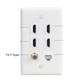 Pikkukuva 8 / 8: Seinäkiinnitettävä 6-porttinen HD Multimedia Interface CAT6 TV F-liitäntä Ethernet-seinäkiinnite kotiin ja toimistoon
