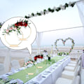 Miniatyrbild 6 av 8: Elegant Design Blomsterbåge Mittpunkt Med Robust Träbas, Mångsidiga Dekorations Metallbågar För Bröllopsfest Babyshower Jul Heminredning,