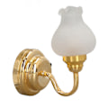 Miniatyrbilde 1 av 5: 1:12 Skala Dukkehustall LED Vegglampe Tulipanform 3V Batteridrevet Miniatyr DIY Simulering Mini Vegglys