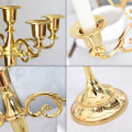Miniatyrbild 3 av 7: 5-armad ljusstake guld vintage ljusstake stakljus metall