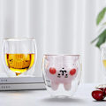 Miniatyrbillede 2 af 5: Sød Dobbeltlags Glaskop, Transparent Isoleret Glaskop, Kaffe Espresso Cappuccino Te Kop, Gave Hjem Tilbehør