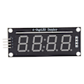 Miniatyrbild 2 av 2: LED-displaymodul med 4 siffror, 7-segments, passar för Arduino, bibliotek TM1637.h, grön