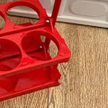 Miniatyrbillede 4 af 5: Bærbar Øl Flaske Stativ Ren Farve Foldbar Drikkevare Opbevaringsstativ Picnic Øl Håndtag Kurv Rød