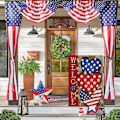 Miniatyrbillede 5 af 5: 4. juli Patriotisk Haveflag 30*45cm, Uafhængighedsdag