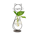 Miniatyrbillede 1 af 8: Enkel Kat Jern Blomst Vare Hydroponisk Blomsterarrangement Vase