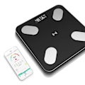 Miniatyrbild 2 av 5: Uppladdningsbar digital våg för kroppsvikt, smart kroppsfettvåg med 13 viktiga mätningar, Bluetooth badrumsvåg med integritetsskydd