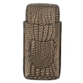 Miniatyrbillede 2 af 8: 3-Finger Cigar Etui med Vævet Mønster, Bærbar Rejse Læder Cigar Humidor Etui Rygning Tilbehør Guld