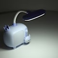 Miniatyrbilde 4 av 5: Leselampe for barn, TV-stil base, silikon, svanehals, USB-lading, myk LED-lampe, skrivebordslampe for studenter, arbeid, blå