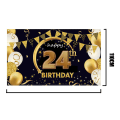 Miniatyrbild 2 av 5: Födelsedagsfest Dekorationer Ultra Svart Guld Logotyp Affisch Annivers