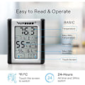 Miniatyrbild 5 av 5: Hygrometer Termometer för Inomhus Utomhus, Exakta Data Trådlös Pekskärm Monitor med Bakgrundsbelysning, Lämplig för Källare Kök Trädgårdar, Batteri