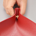 Miniatyrbillede 4 af 5: Læder Valet Bakke Organizer, Foldbar Rejse Organizer, Smykkebakke, Til Rejser, Hjem Eller Kontor | Almindelig Vævet, Dobbelt Kompleksion - Sort & Rød