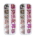 Miniatyrbillede 1 af 5: Neglekunst Rhinestones Kit, Krystaller AB Rhinestones til Negle, Multiformer Flatback Neglesteene