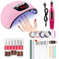 Miniatyrbild 1 av 3: LED UV Gel Nagellamp Set - 45W Bärbar Nagel Torktumlare för Gel Polish Härdning med Nagelkonst Verktyg, Auto Sensor Professionell Manikyr Härdningslampa