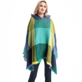 Miniatyrbilde 4 av 5: Dame Plaid Hetteskjerf Kappe Teppe Poncho Hetteskjerf