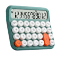 Miniatyrbillede 5 af 5: 12-cifret lommeregner med stor LCD-skærm, store knapper, standard mekanisk kontakt, til kontor, skole, hjem, olivengrøn