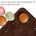 Miniatyrbillede 4 af 5: Bagemåtte i silikone, bagemåtte med 30 huller til macarons, silikoneform, non-stick belagt form til macarons