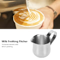 Miniatyrbilde 6 av 8: Melkeskumkanne i rustfritt stål, ergonomisk melkeskumkopp, kanne for dampende melk til kaffe, 2 oz