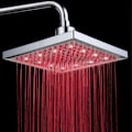Miniatyrbilde 2 av 5: LED Dusjhode, 8 tommer Flis Temperaturkontroll, 3 Fargeskiftende ABS Krom Overflate, 12 stk LED Dusjhode for Bad