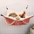 Pikkukuva 5 / 5: Pieni eläinhammikko, kaksinkertainen lämmin riippuva hammock-vuode, chinchillan ja fretin hammock, pieni lemmikkihammikko hamsterille, fretille, papukaiijalle, marsulle