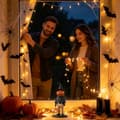 Miniatyrbilde 3 av 5: Halloween gresskarstokk vintage spøkelsesfigur