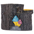 Miniatyrbillede 7 af 8: Harpiks Mini Stump Form Skjuler Hul Træhule Kunstige Akvarium Planter Ornamenter til Ly