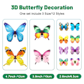 Miniatyrbillede 2 af 7: 96 Stykker Butterfly Vægstickers, Gløder i Mørket Sommerfugle Dekoration