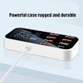Miniatyrbild 8 av 8: A9S+ 8-portars billaddare 40W snabbladdning QC 3.0 USB C Flera USB-laddningsstationer med LCD för bil Flera enheter
