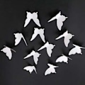Miniatyrbilde 6 av 8: 100 stk 3D Papir Hvite Matt Effekt Sommerfugl Veggklistremerker Fjernbar