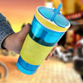 Miniatyrbilde 3 av 5: 2-i-1 Snack og Drikk Reiseservise Barne Reisekopper Drikk Holder, Drikke Snack kopp (gul+blå)