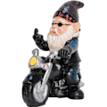 Miniatyrbild 1 av 5: Handmålade Samlarfigurer Motorcykel Tomte Utomhusstaty, Vattentät Unik Trädgårdstomte Staty För Inomhus Utomhus Dekor, Poly Resin