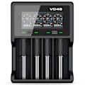 Miniatyrbillede 2 af 5: VC4S Batterilader 4 Slots Li-ion Hurtiglader med 18W Væglader Max 3A til 10440 16340 18650 20700 21700 32650 AAA /AA/ C Batterilader