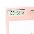 Miniatyrbillede 4 af 5: Solcelledrevet lommeregner med touchskærm, 8-cifret LCD-display, bærbar transparent lommeregner til kontor, skole og hjem, lyserød