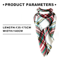 Miniatyrbillede 2 af 5: Dame Fall Winter Plaid Trekant Sjal Sjal Klassisk Kvast