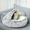 Pikkukuva 5 / 5: Talvinen lämmin puoliksi suljettu lemmikkivuode 40cm Gradient Gray lyhyt nukka