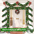 Miniatyrbild 2 av 7: Lysande Julglädje, Förbelyst Julgirlang, Flexibel Form, Frodig Tallgirlang Prydd med Röda Bär och Kottar, 360 cm Lång, 25,5 cm