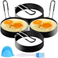 Miniatyrbild 1 av 6: Äggringar, Pannkaksform i rostfritt stål för perfekt formade ägg, Non-stick äggringar för frukostmackor och mer, Mångsidig matlagning